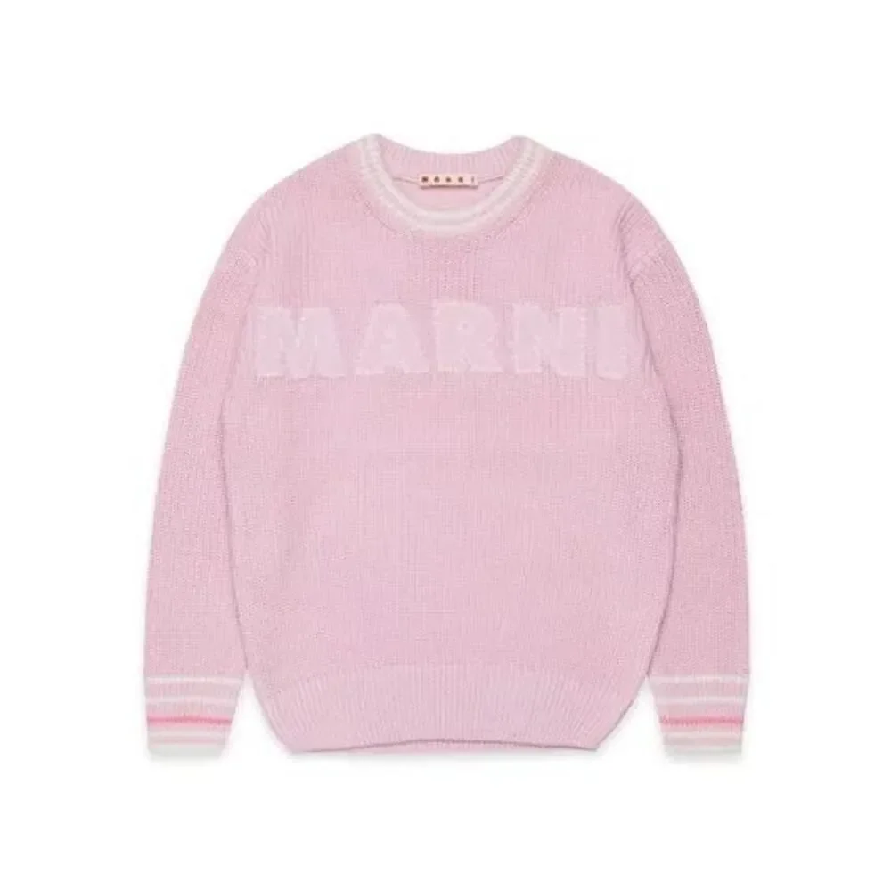 Marni KIDS' LOGO-EMBROIDERED SWEATER IN ROSA Girls Size 12
